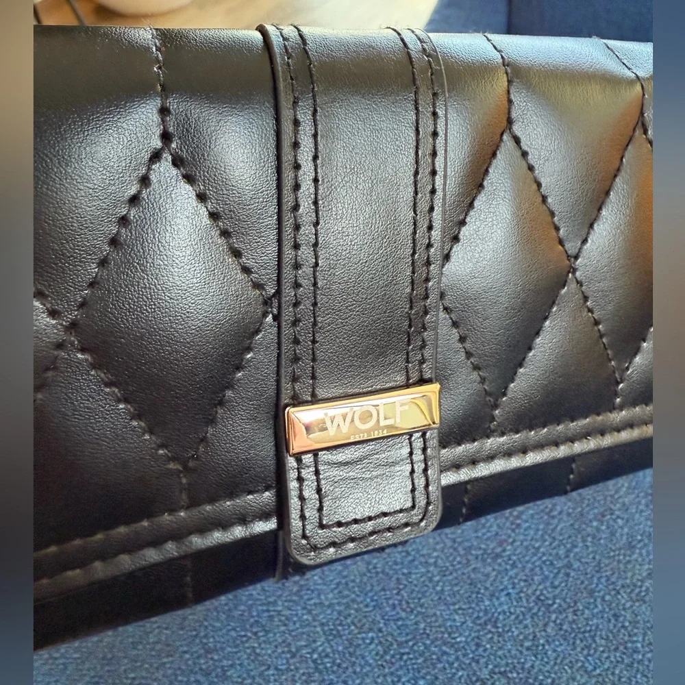 NEW!_WOLF 1834_Caroline Leather Travel Roll/ Snap Case_ 2 Available - Picture 3 of 12